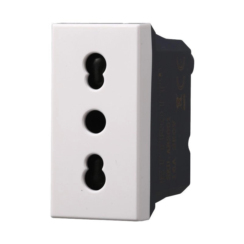 Presa Bipasso Bivalente 2P+T 10/16A Colore Bianco Compatibile Con Bticino Axolute