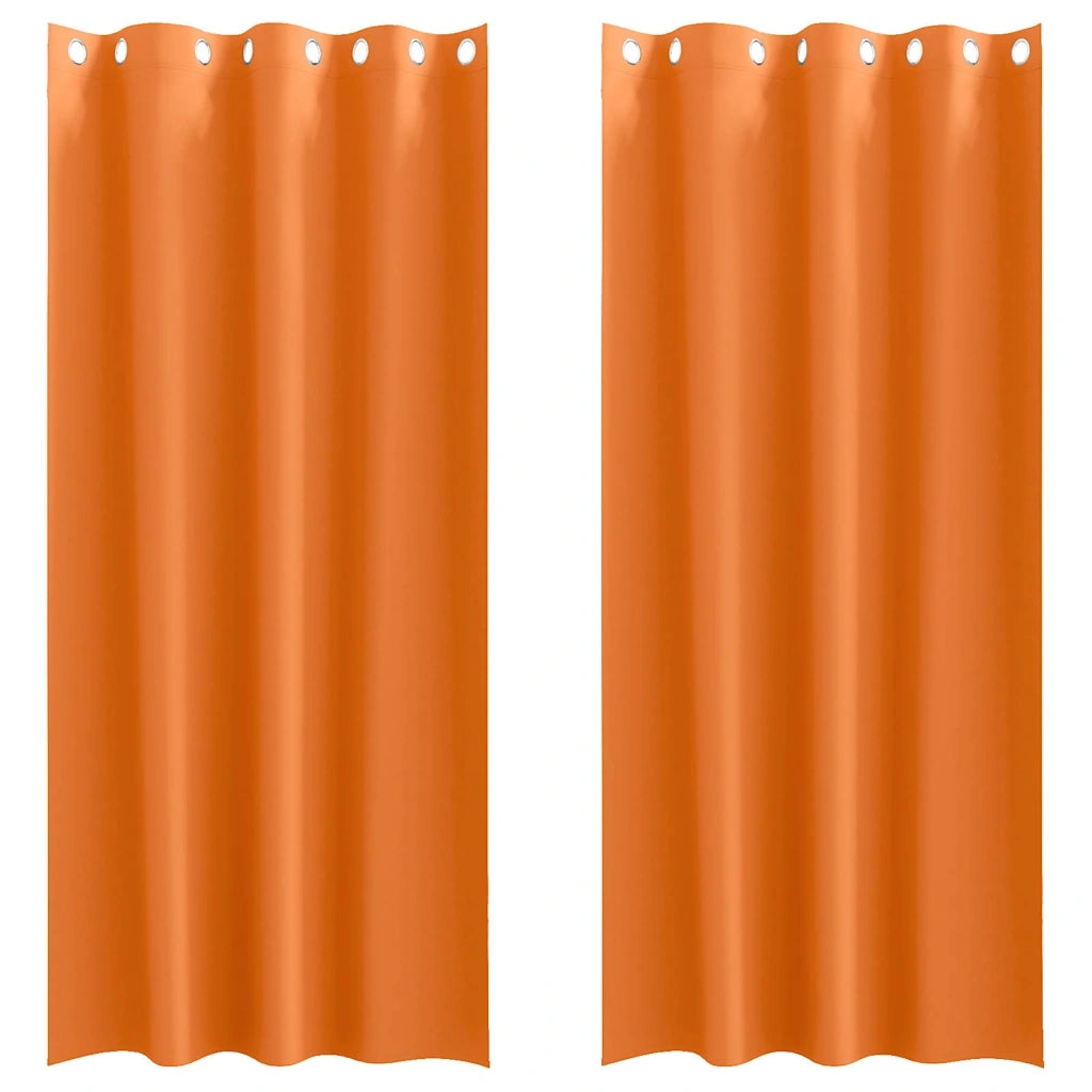 vidaXL Tende con tende 2 pcs Arancione Vivo Poliestere