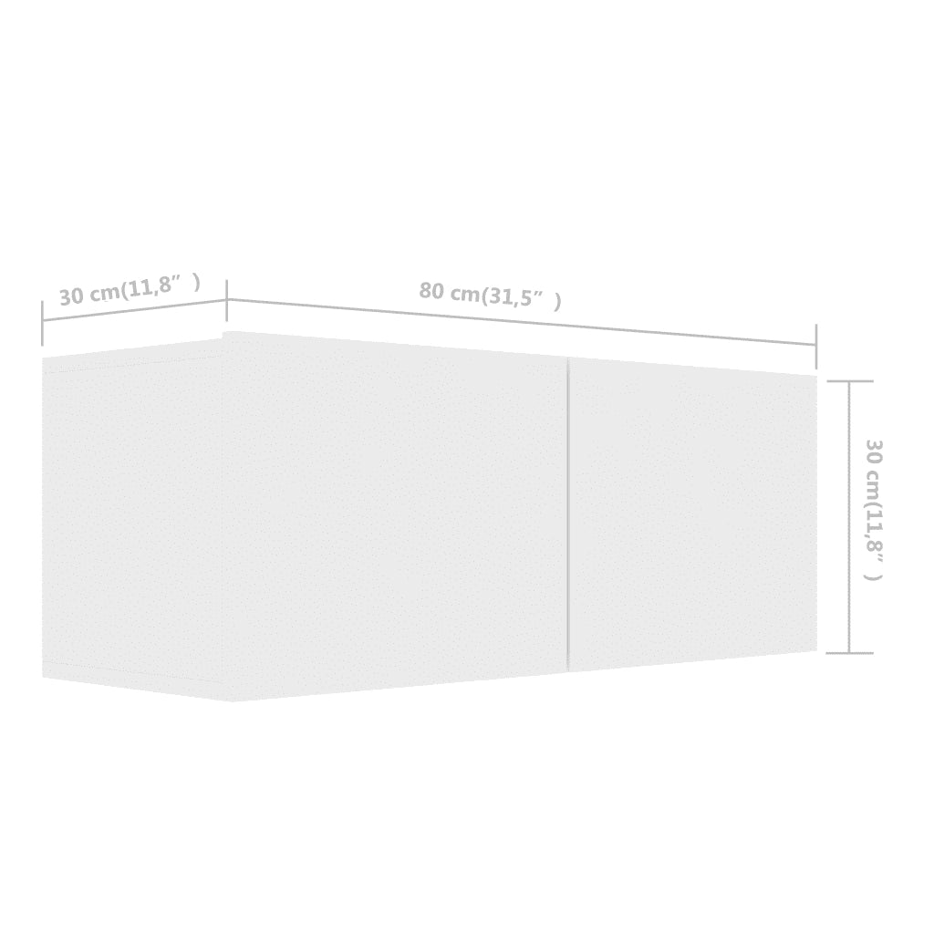 Set Mobili Porta TV 4 pz Bianco in Legno Multistrato 3078686