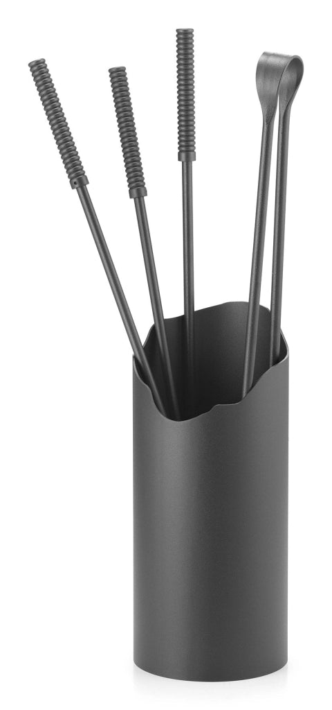 Set Camino 4 Pezzi con Barilotto Ø15x60 cm in Ferro Belfer 3003 Antracite