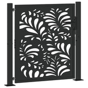 Cancello da giardino nero 100x100 cm in acciaio design ondulato CFW8720043