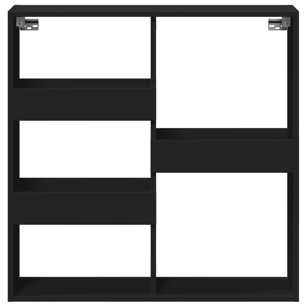 Armadietto a Muro Nero 80x15x80 cm in Legno Multistrato 854545