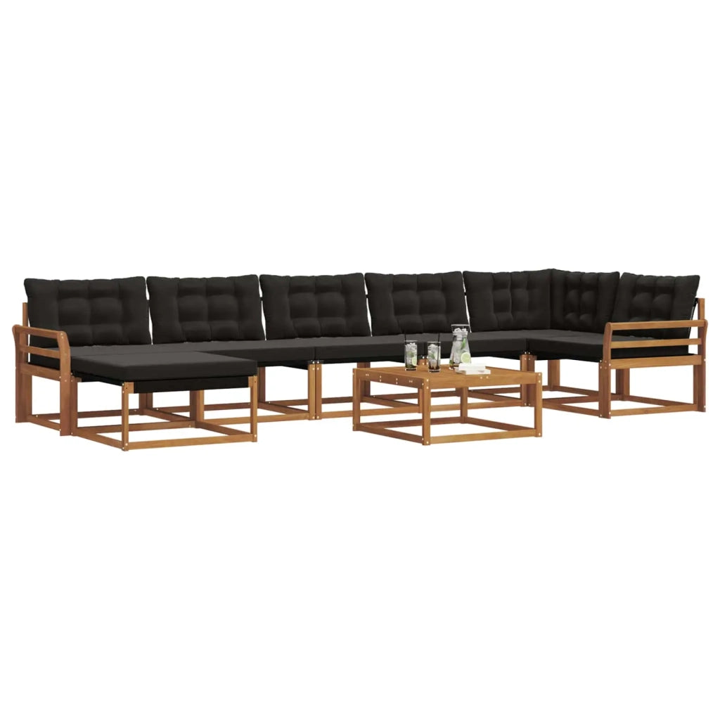 Set di divani da esterno con cuscino 22 pcs Naturale e Nero 3369699