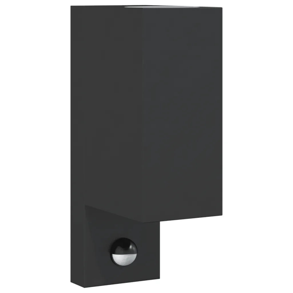 vidaXL Applique con Sensore Nera in Alluminio Pressofuso