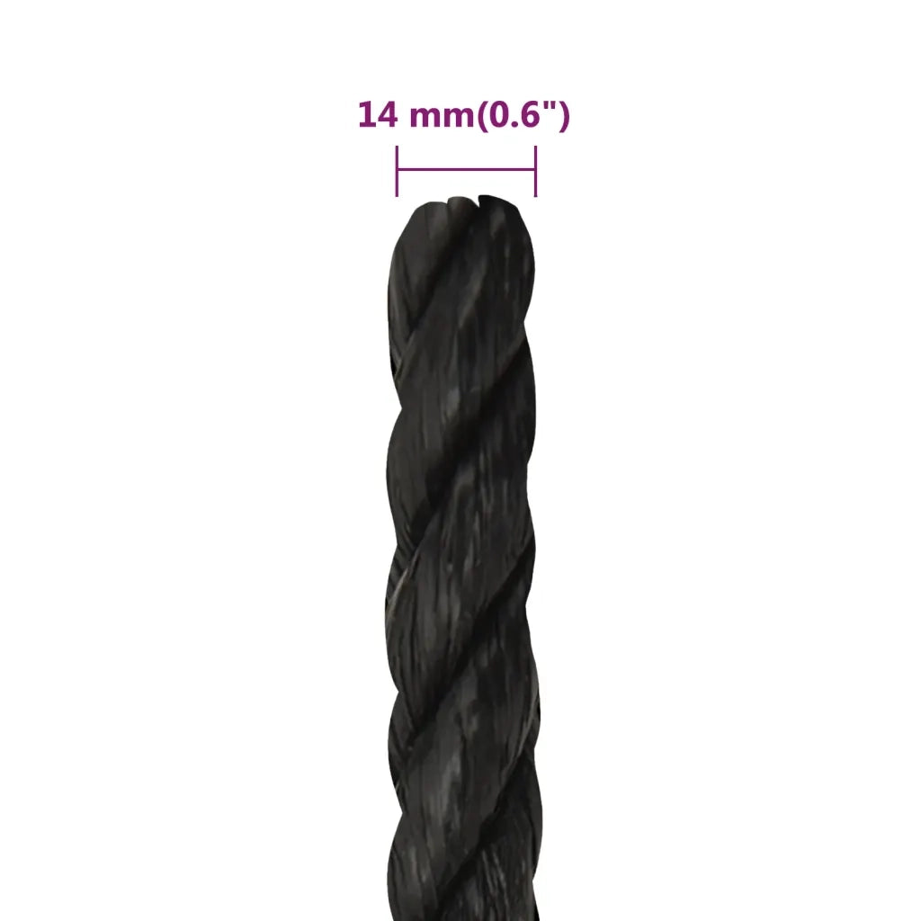 Corda da Lavoro Nera 14 mm 250 m in Polipropilene 153024