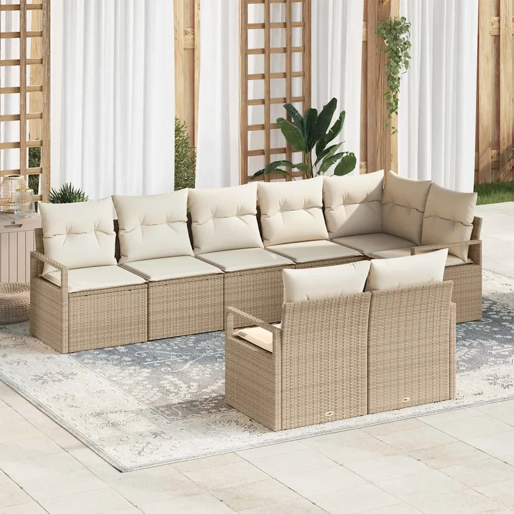 Set di divani 8 pcs Beige polyrattan 3346431