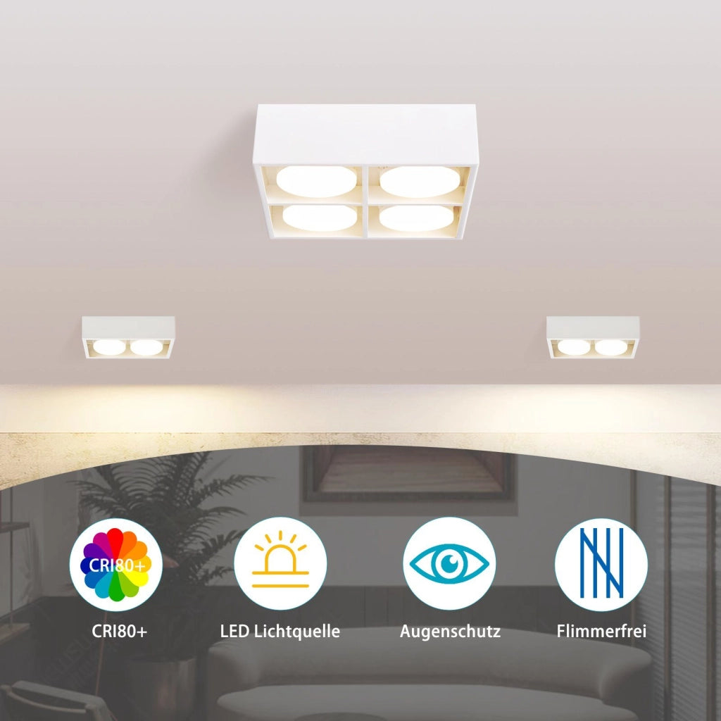 ZMH Faretto da soffitto LED 4 fiamme da incasso girevoli per camera letto