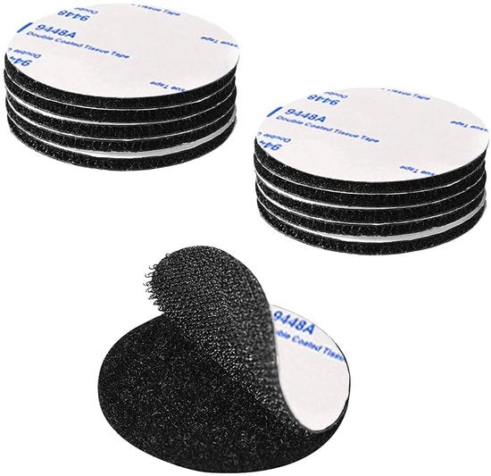 Cintura di fissaggio autoadesiva extra resistente - chiusura con cintura di fissaggio - doppia faccia riutilizzabile - 10 pezzi - diametro 5 cm - senza residui - cintura di fissaggio