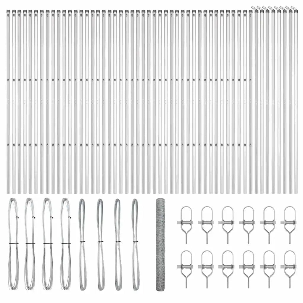 Palo della recinzione Argento 100 x 1,6 m (rete 50 mm) Acciaio