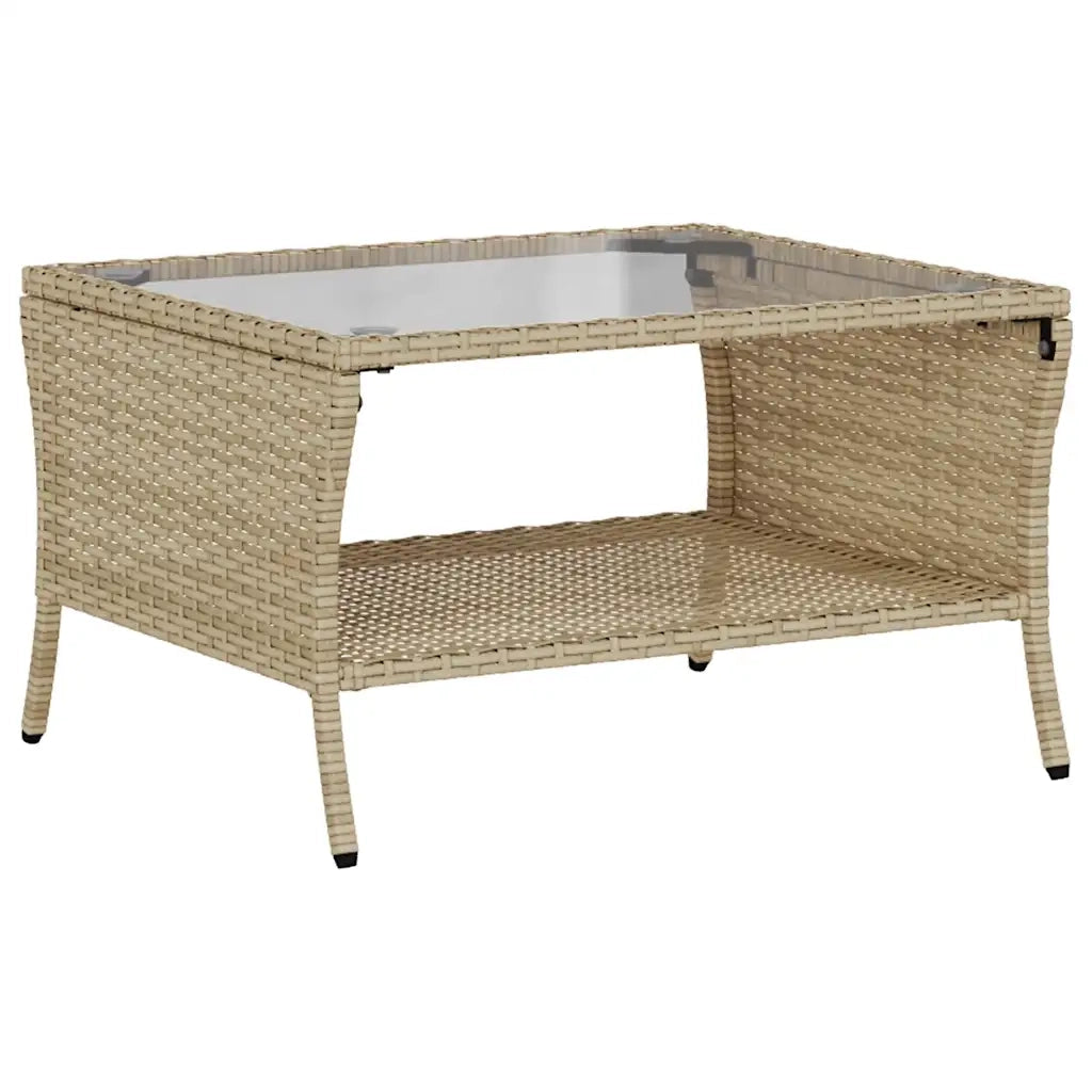 vidaXL Divano Giardino 2 Posti con Cuscini e Tavolo Beige Polyrattan