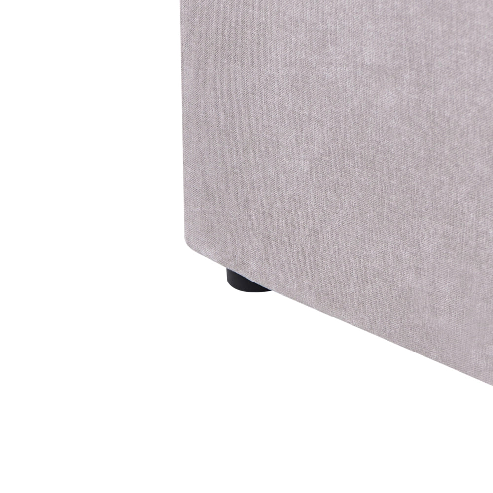 Letto in tessuto di ciniglia imbottito color tortora 140 x 200 cm contenitore elevabile con testiera e rete a doghe