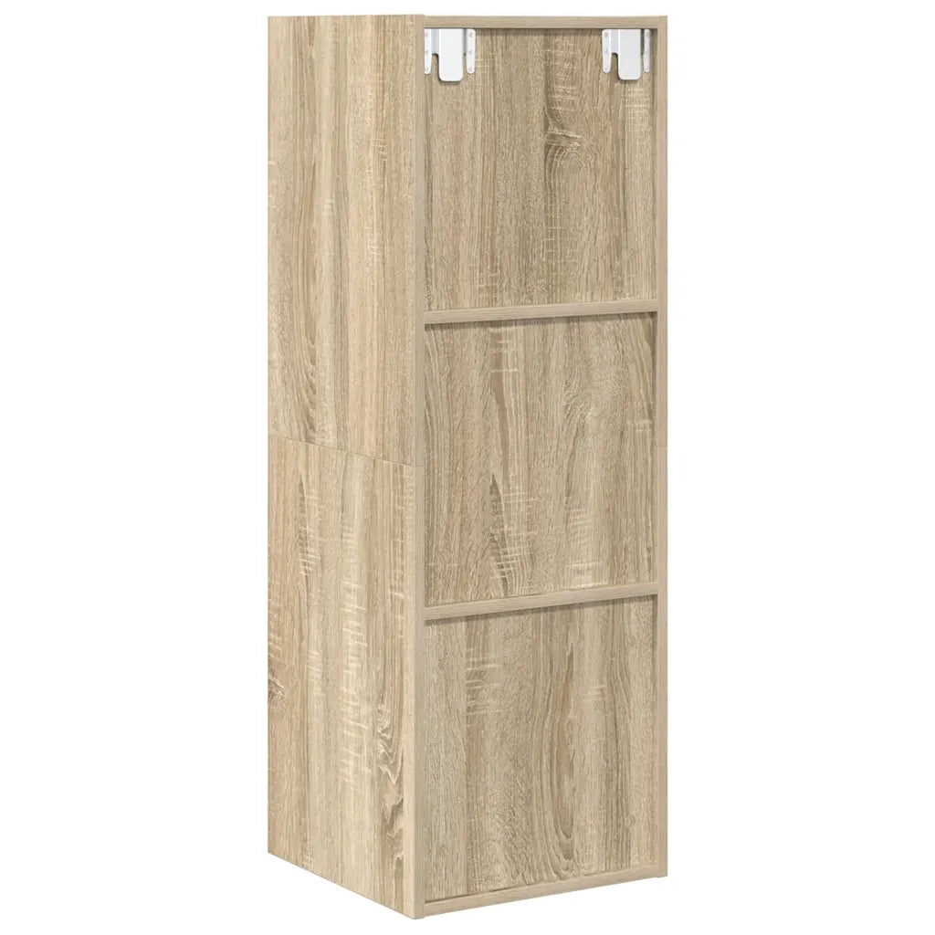 Armadietto a Parete per TV Rovere Sonoma 37x37x107cm Truciolato cod mxl 13667