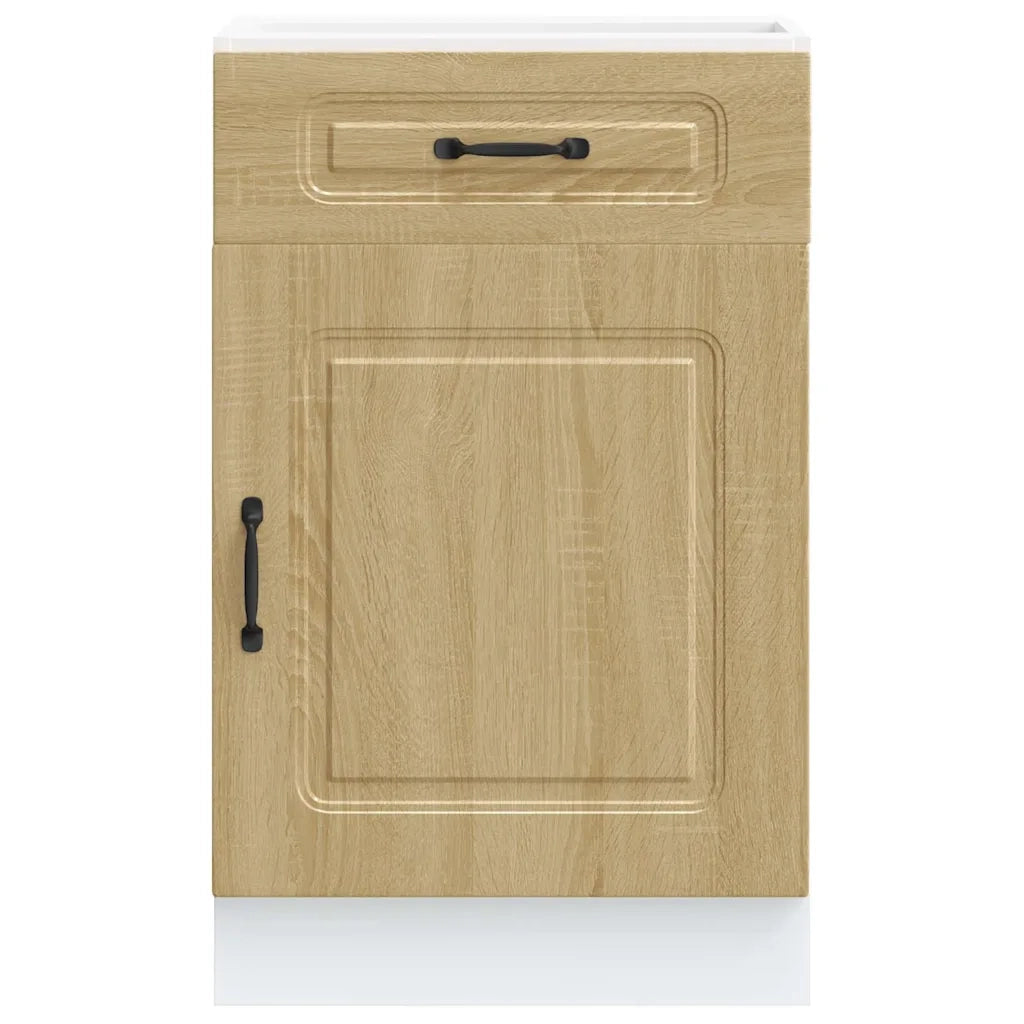 Mobile da cucina Kalmar con anta e piedini regolabili 50 x 46 x 81,5 cm legno composito rovere Sonoma 02_0049903