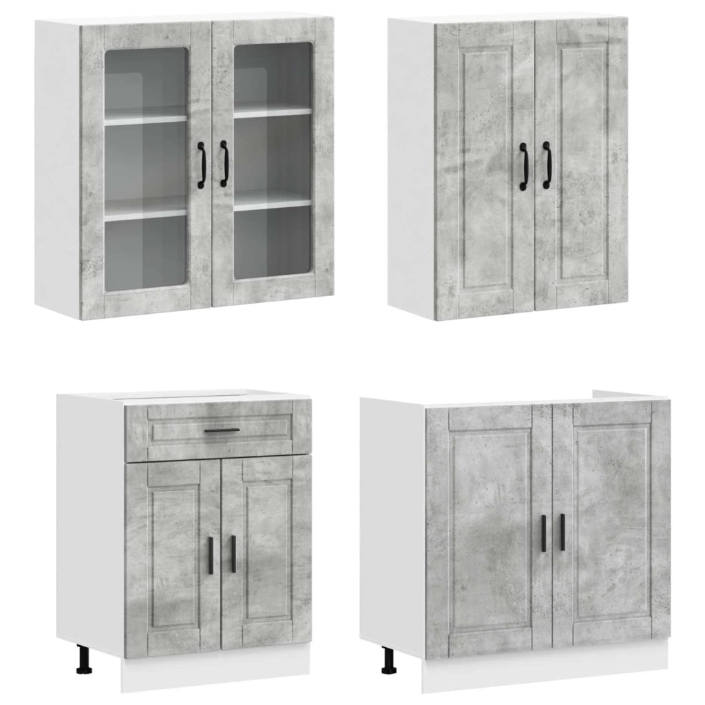 Unità Cucina PORTO 8 pcs Grigio Cemento Legno ingegnerizzato 3438176