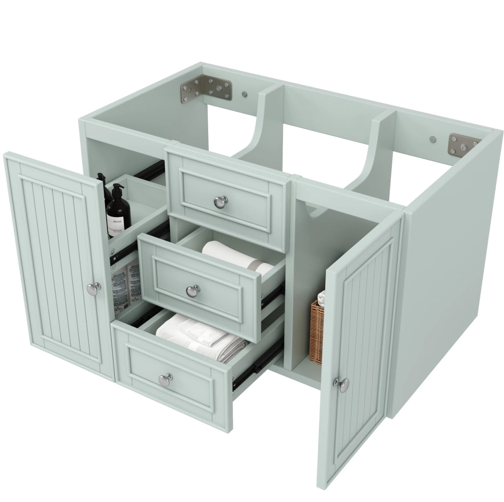 Mobile bagno sospeso verde con 3 cassetti, MDF, 78,5×46×46,8 cm
