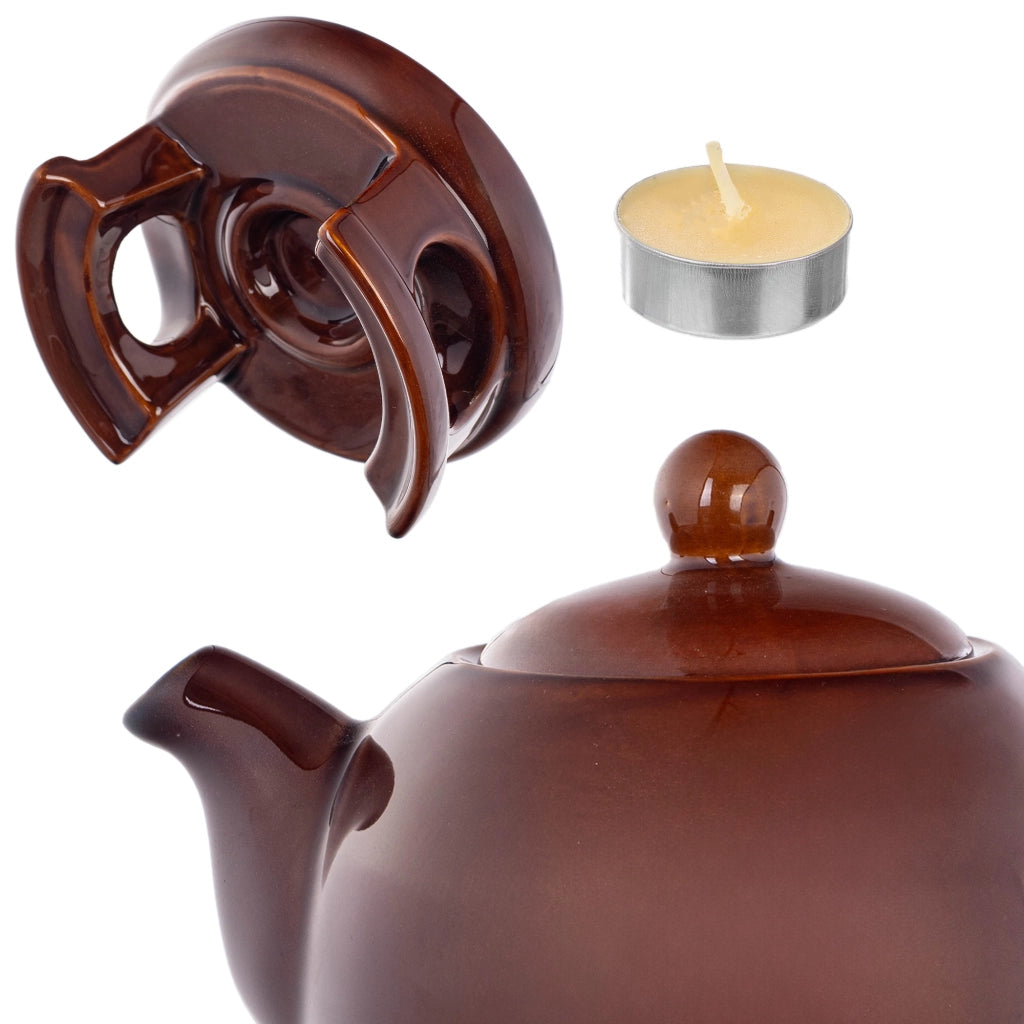 Teiera KADAX con scaldavivande, 1 litro, in ceramica, ideale come regalo.