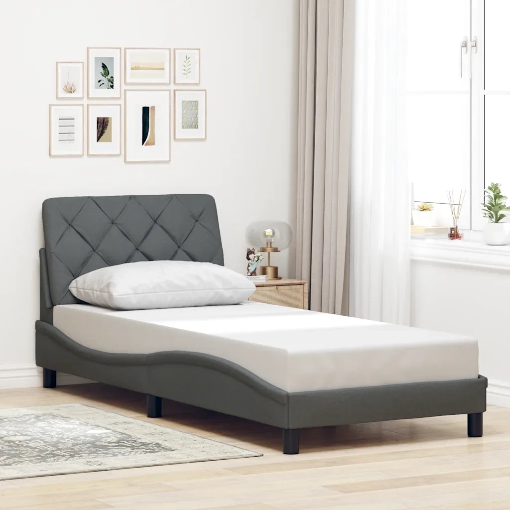 Giroletto senza Materasso Grigio Scuro 90x200 cm Tessuto 3310574