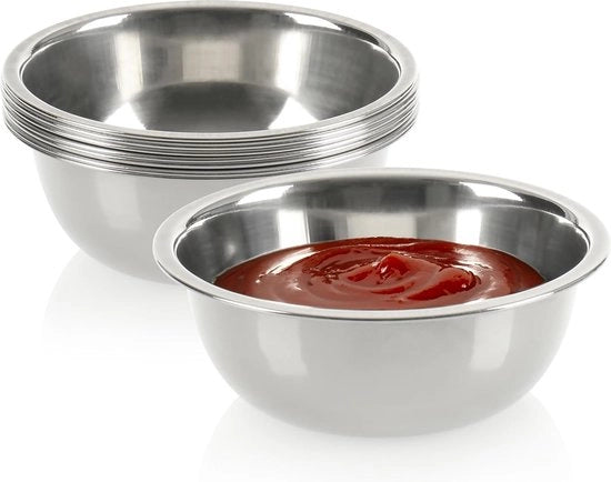 Set di 8 piccole ciotole per servire salse e snack - Ciotole per dip in acciaio inossidabile