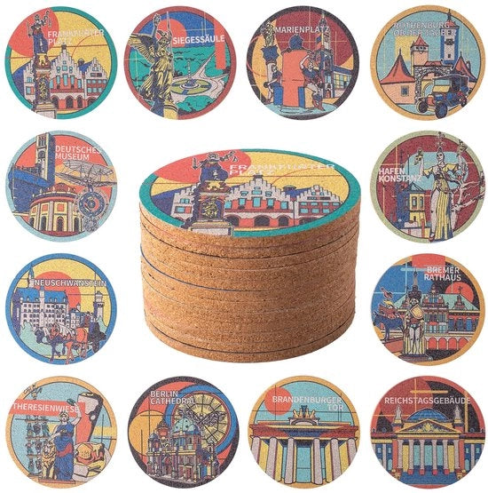 12 pacchi di supporti per bicchieri in gomma, supporti per bicchieri per tavoli da salotto, supporti per bicchieri decorativi per cucina e sala da pranzo, diametro circa 10 cm