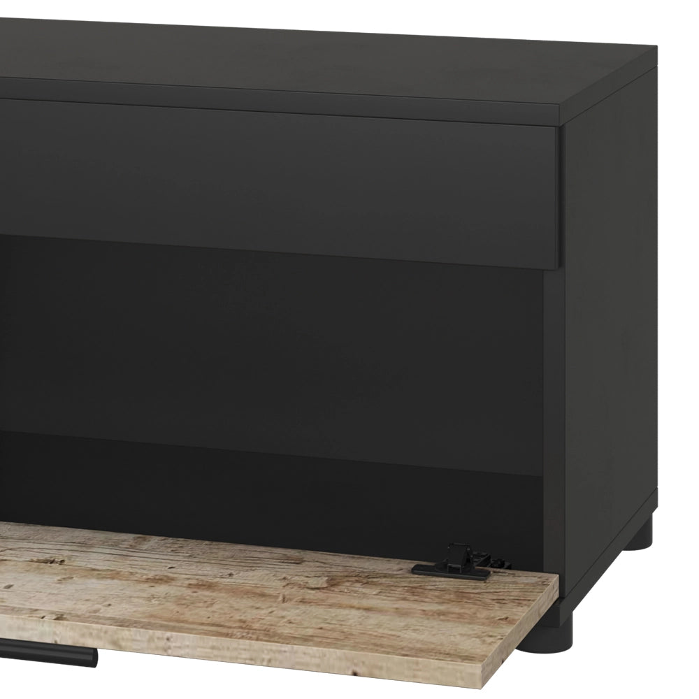 Mobile da soggiorno Berno Nero/Rovere sabbia 70.8 x 38.9 cm con porta a battente Vicco