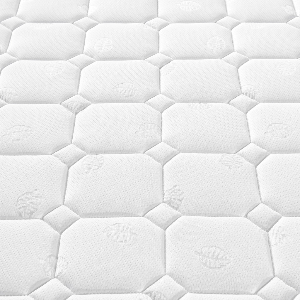 Materasso a molle insacchettate e schiuma a 7 zone; altezza 25 cm; rivestimento bianco in poliestere