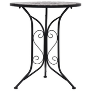 Tavolino da Bistrot con Mosaico-Tavolino da soggiorno Grigio 60 cm in Ceramica