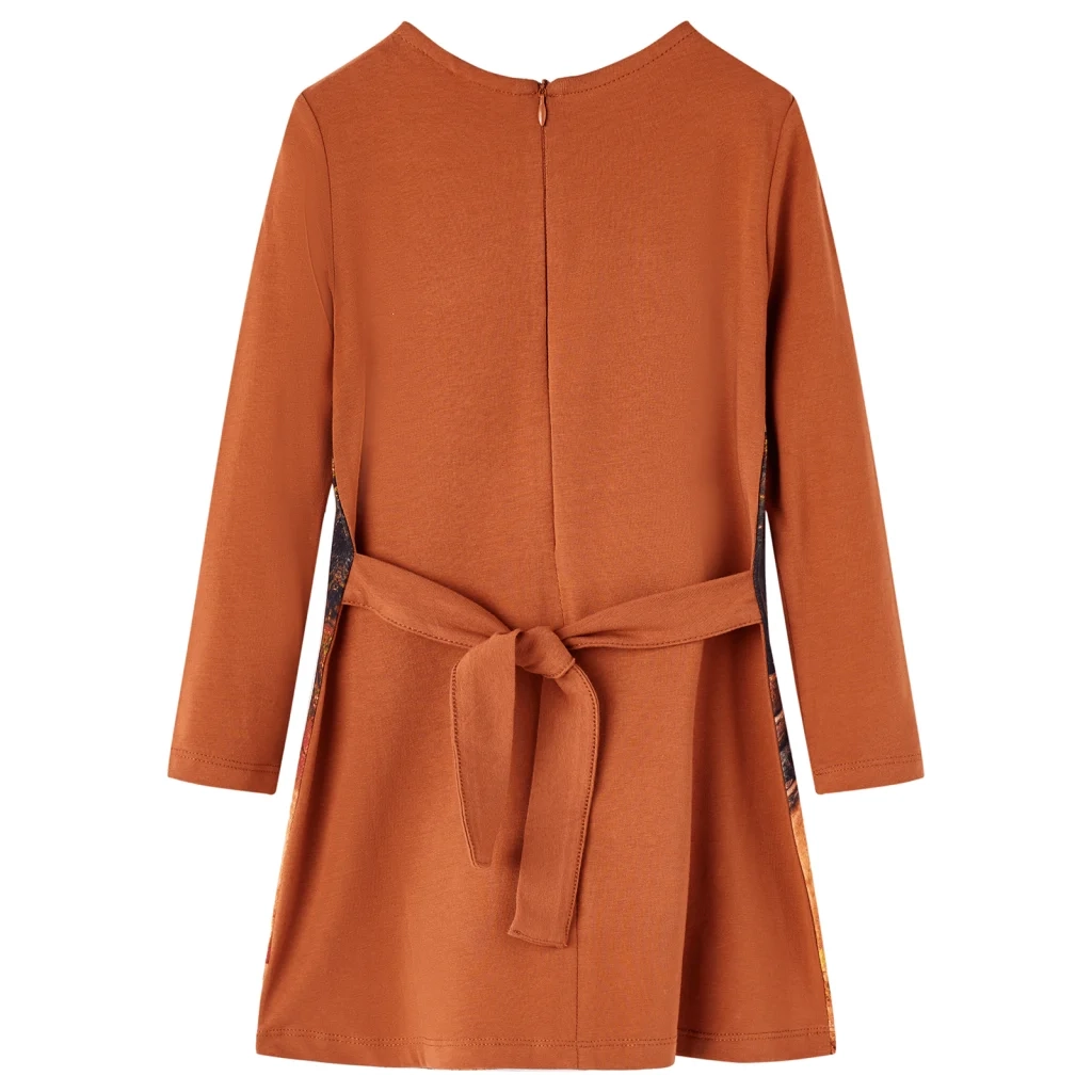 Abito da Bambina a Maniche Lunghe Cognac 92 CFW8302620