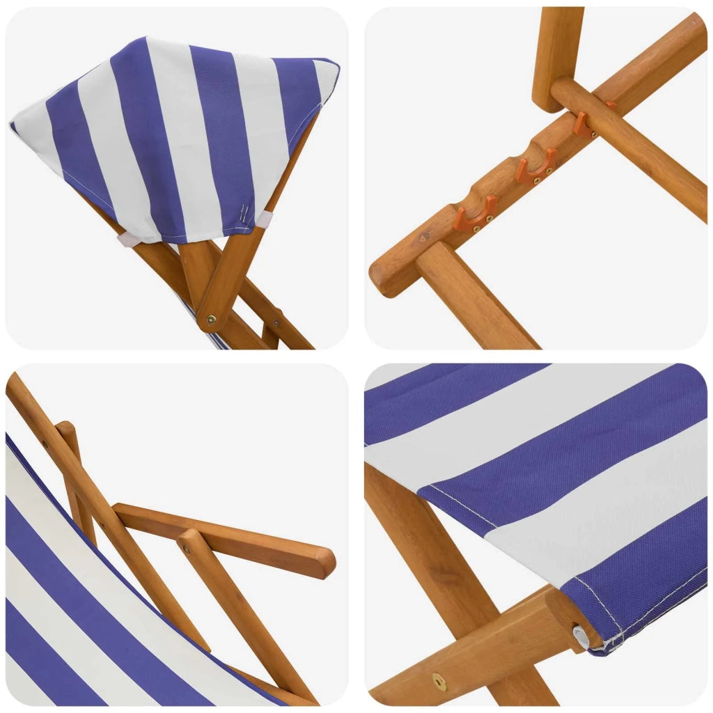 Lettino 4 pcs 3 Posizione Legno di Eucalipto Massello 3407806