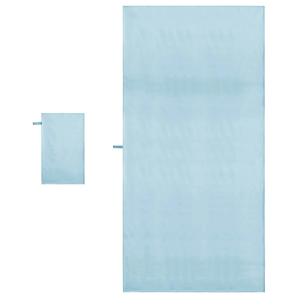Set di Asciugamani Sportivi 2 pcs Blu Tessuto