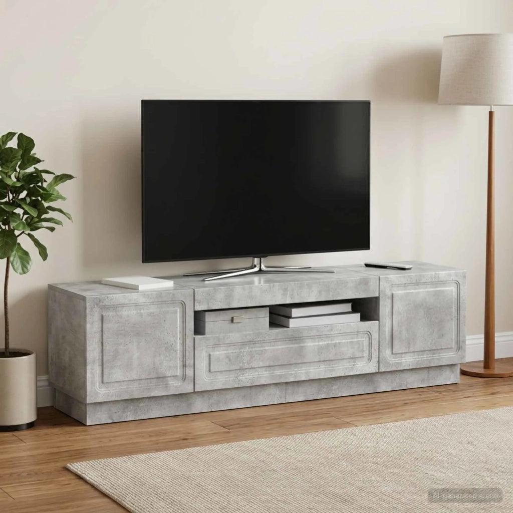 Mobile TV LED Grigio Cemento Legno ingegnerizzato 897788