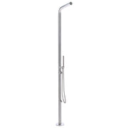 Set Doccia da Esterno con Miscelatore Argento in Acciaio Inox con Funzione Pioggia Giardino Moderno