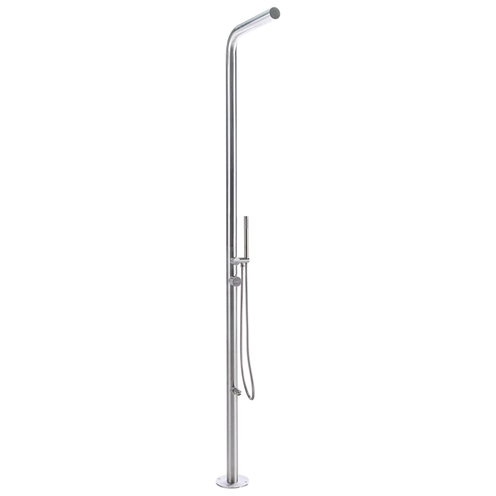 Set Doccia da Esterno con Miscelatore Argento in Acciaio Inox con Funzione Pioggia Giardino Moderno