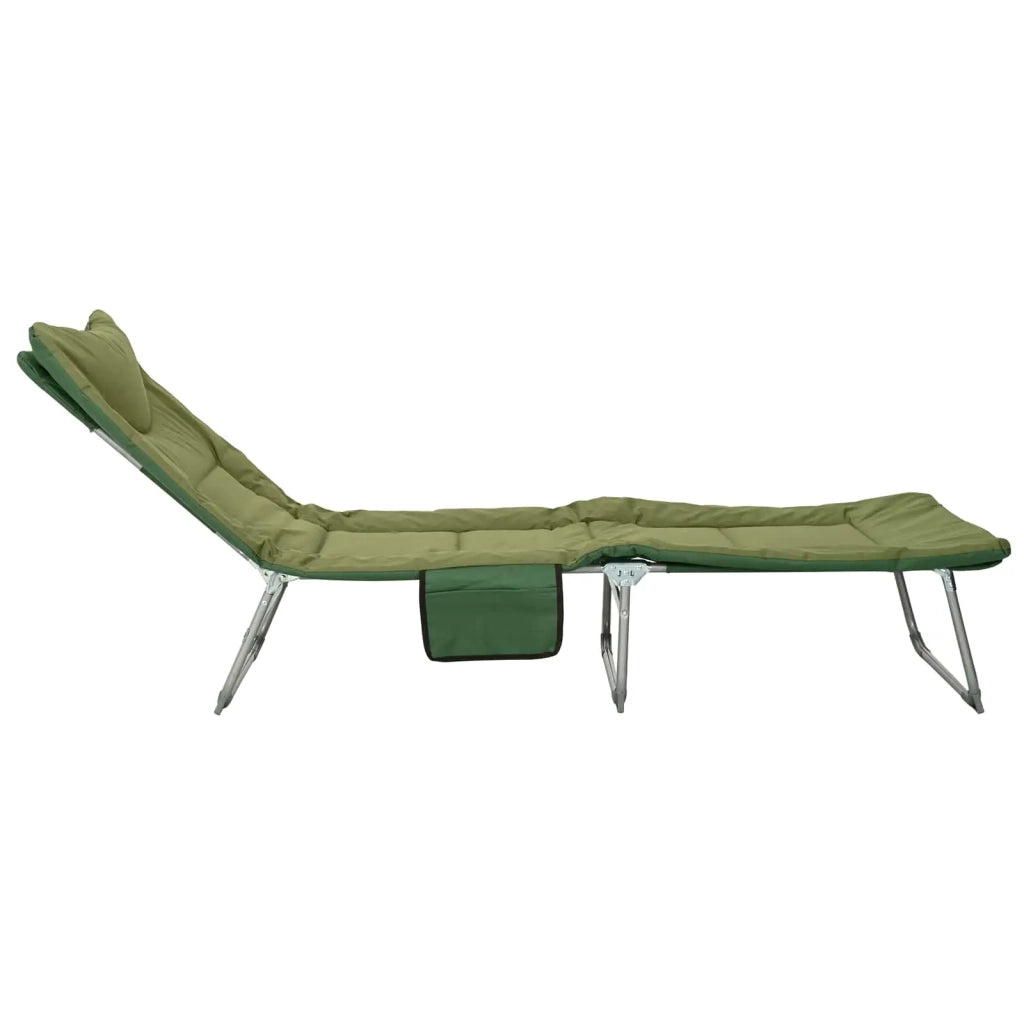 Lettino prendisole pieghevole con cuscino 2 pcs Verde Scuro 42032385