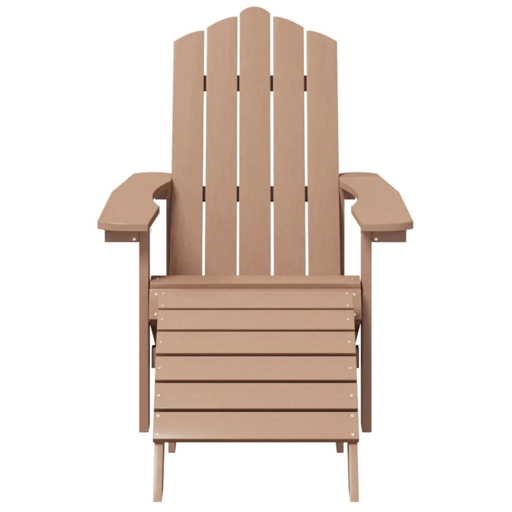 Sedie da Giardino Adirondack 2 pz con Poggiapiedi HDPE Marrone cod mxl 6748