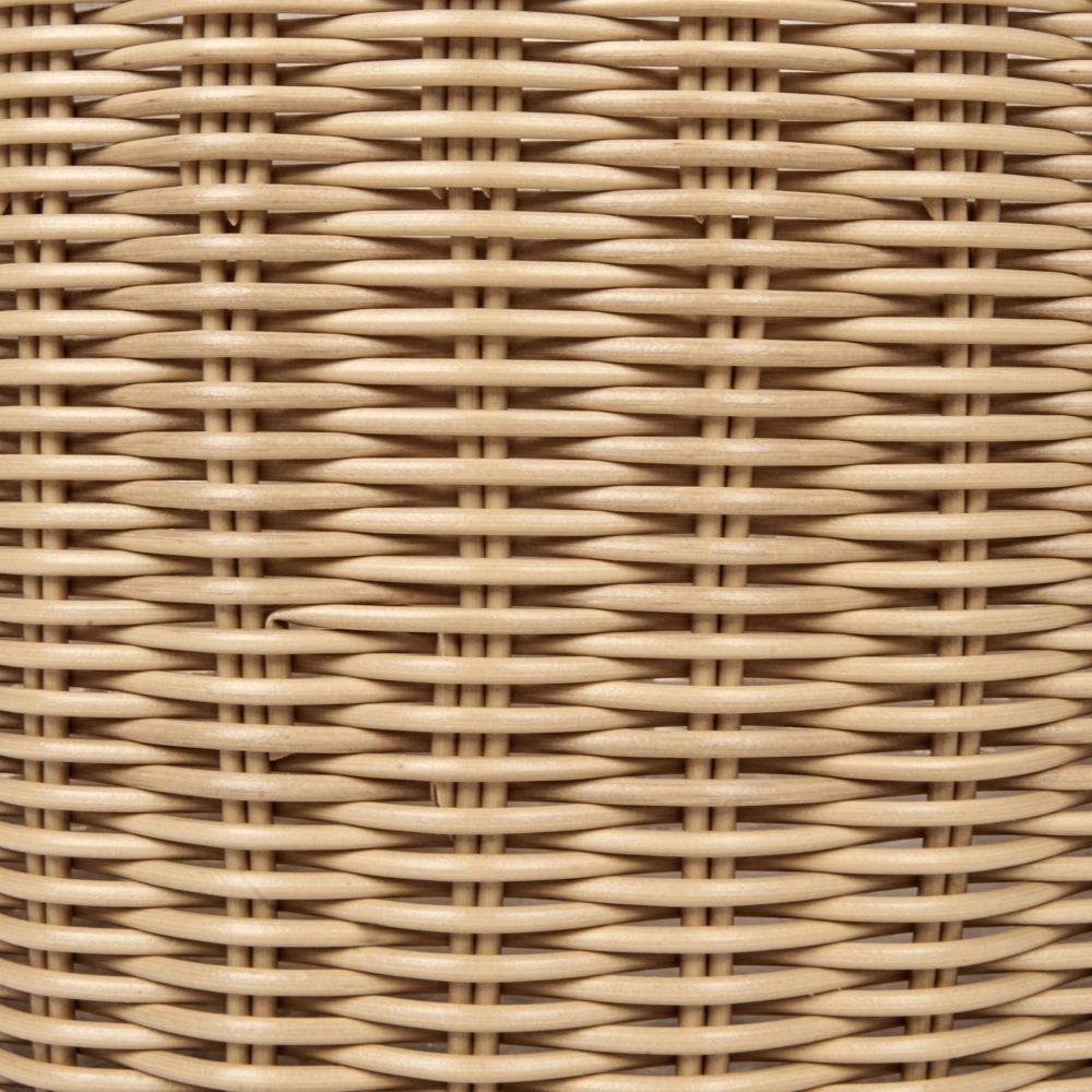 Set di 3 cesti per piante in PE Rattan marrone con manici Intarsio sintetico