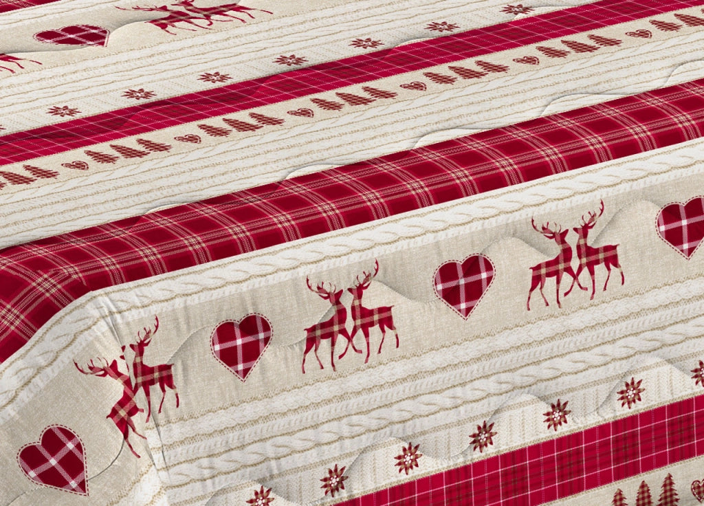 Trapunta Piumone Letto Invernale Imbottita 300gr Scaldanotti Sestriere - 1 Piazza - Rosso