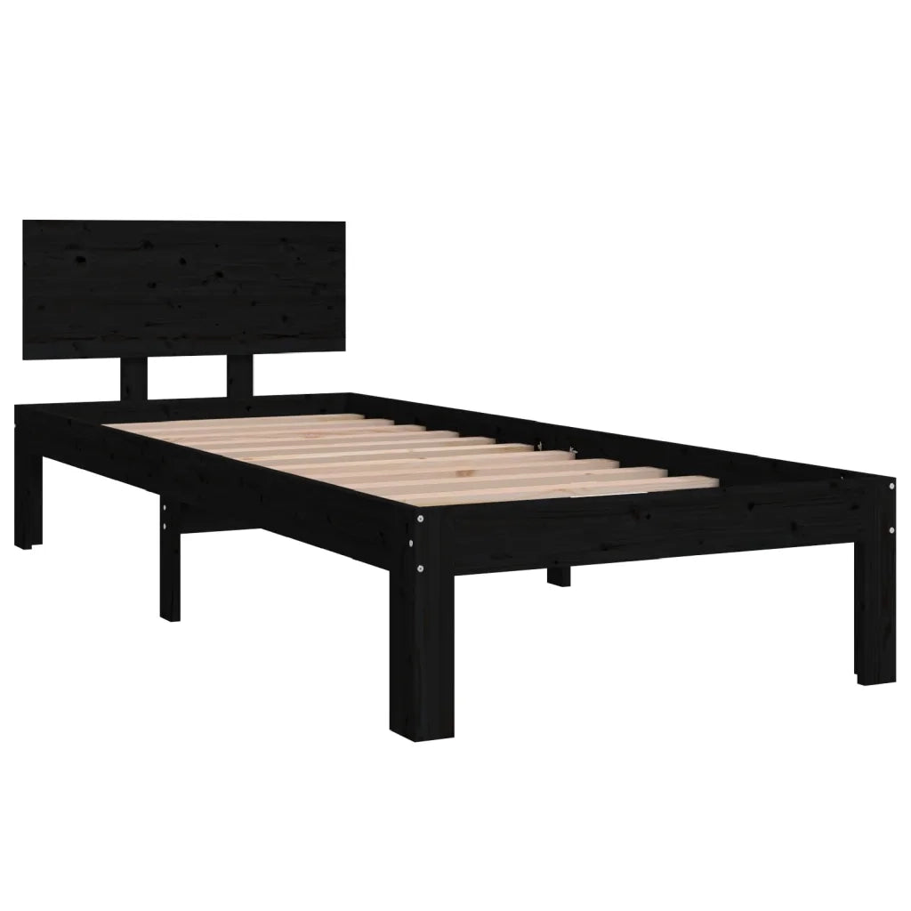 Giroletto in Legno Massello Nero 75x190 cm Small Single 810459