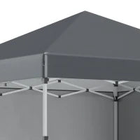 Gazebo da Giardino Pop-up Pieghevole Regolabile in Altezza Protezione UV 30+, 2 Pareti Laterali, Sacca da Trasporto Inclusa, Grigio scuro