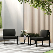 Set Divani da Giardino 3 pz con Cuscini in Alluminio Antracite cod mxl 40805