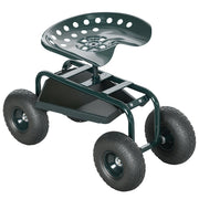 Sedia da giardino girevole ¨C zephmum ¨C verde, regolabile in altezza, max 150 kg