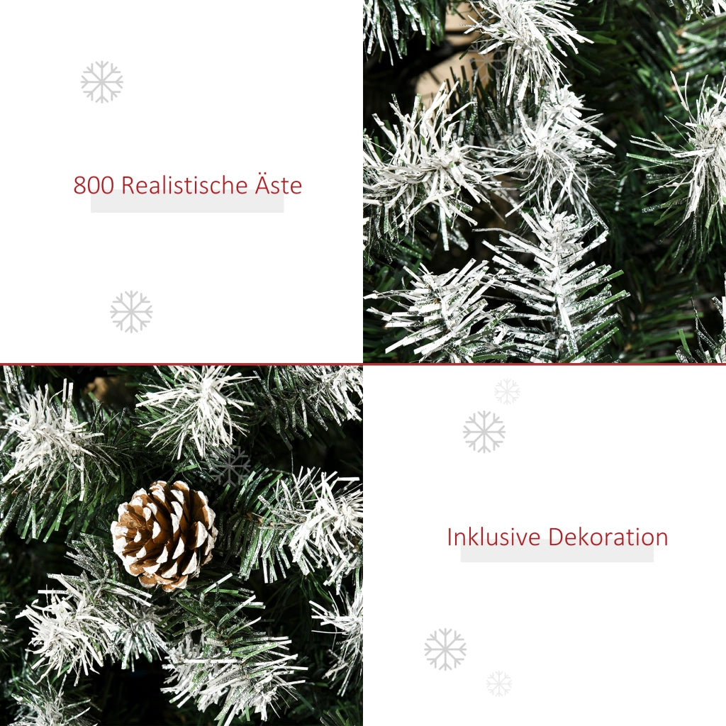 Albero di Natale artificiale 180 cm ¨C Xylo ¨C 800 rami, 61 pigne, punte innevate, ignifugo