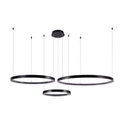 Lampada sospesa LED 3 anelli nera 4000K V-TAC VT-7824