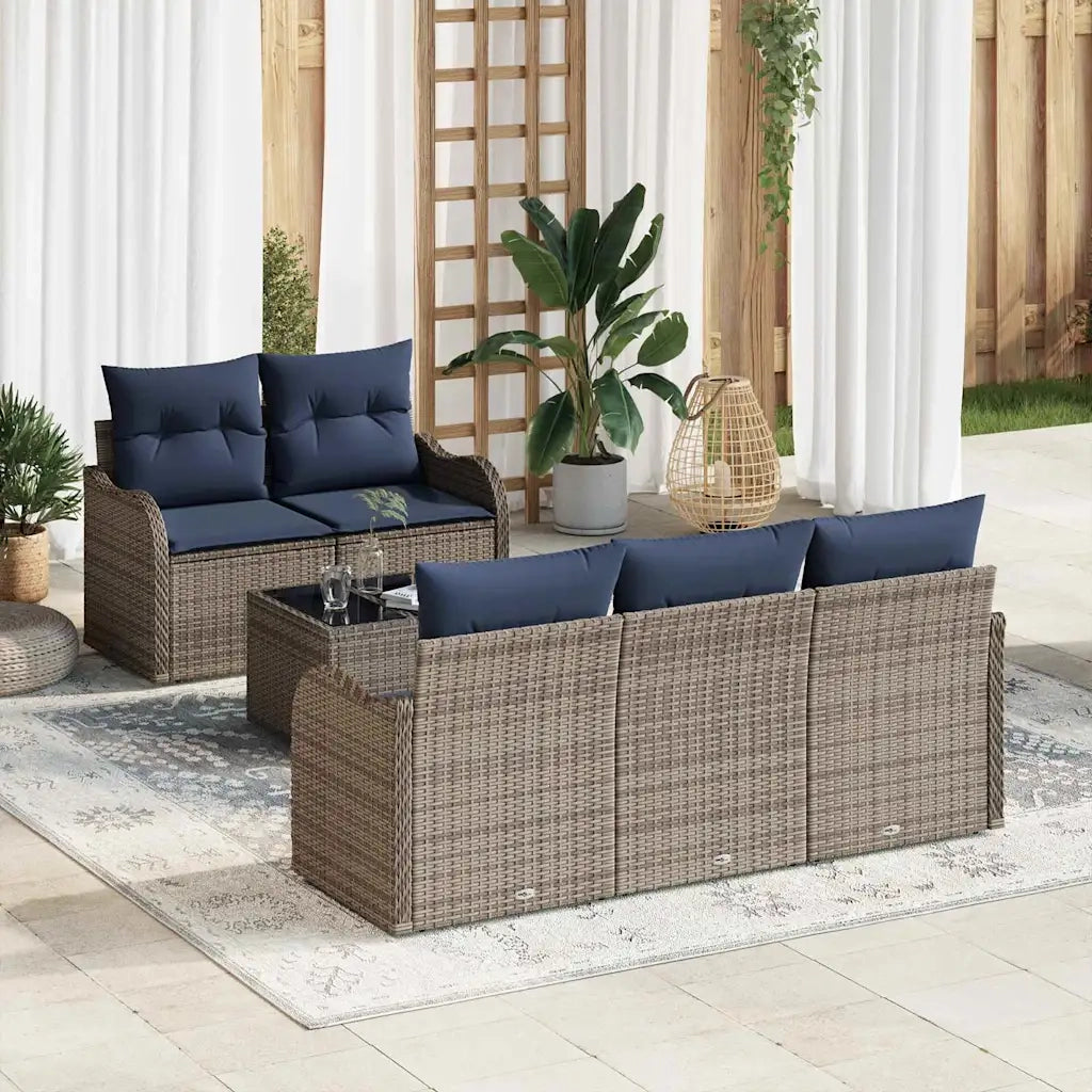 Set Divano da Giardino Grigio 55 x 55 x 37 cm polyrattan 3345585