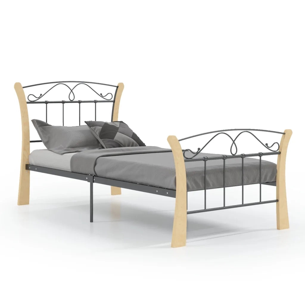 Giroletto-Struttura Letto Nero in Metallo 90x200 cm 125009