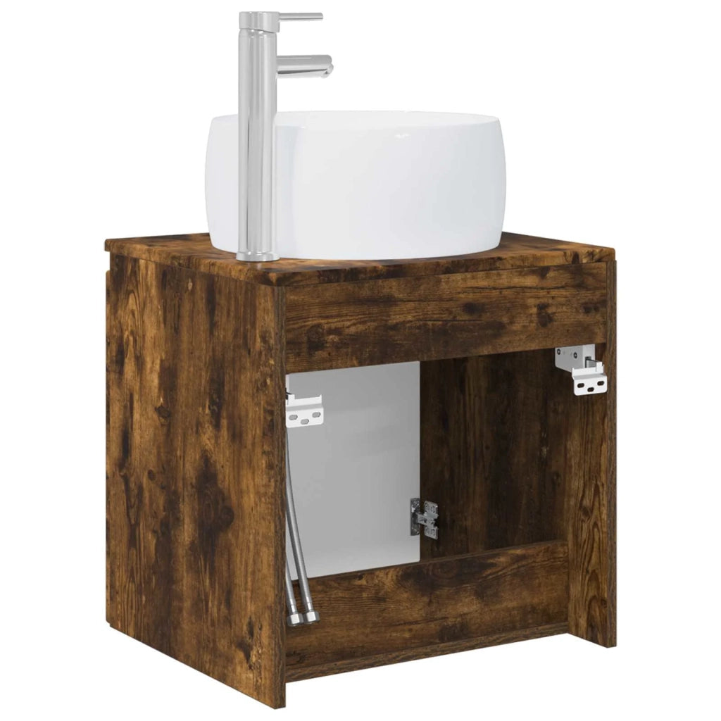 Mobile Lavabo da Parete Rovere Fumo 49,5 x 44,5 x 66 cm