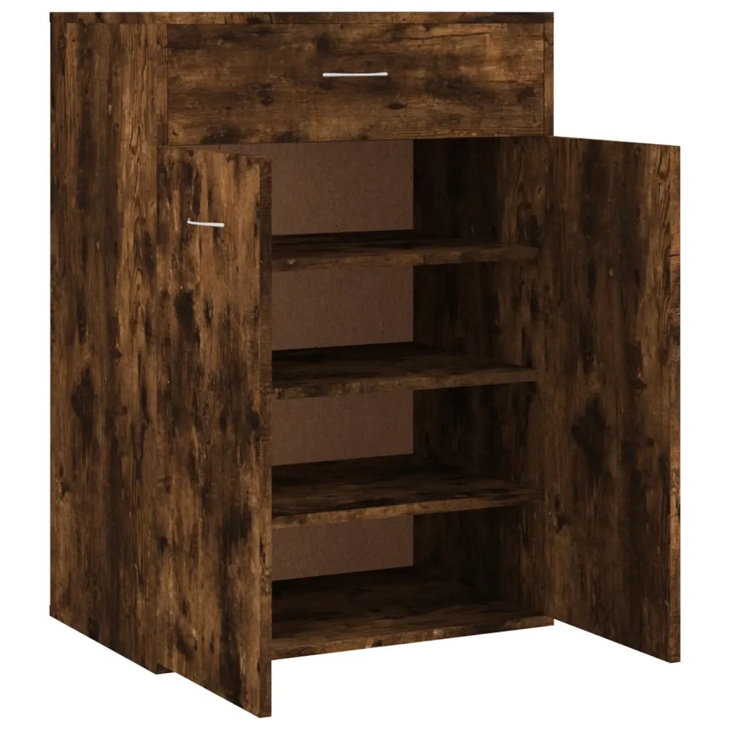 Scarpiera-Scaffale per scarpe Rovere Fumo 60x35x84 cm in Legno Multistrato