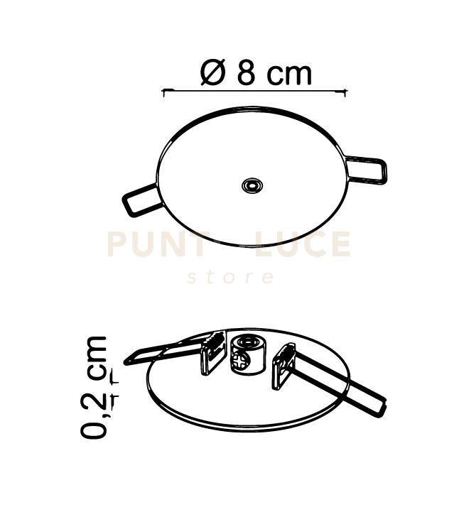 BASE-1INC OS BASI INCASSO  per sospensione, base rotonda ottone spazzolato 1 punto luce