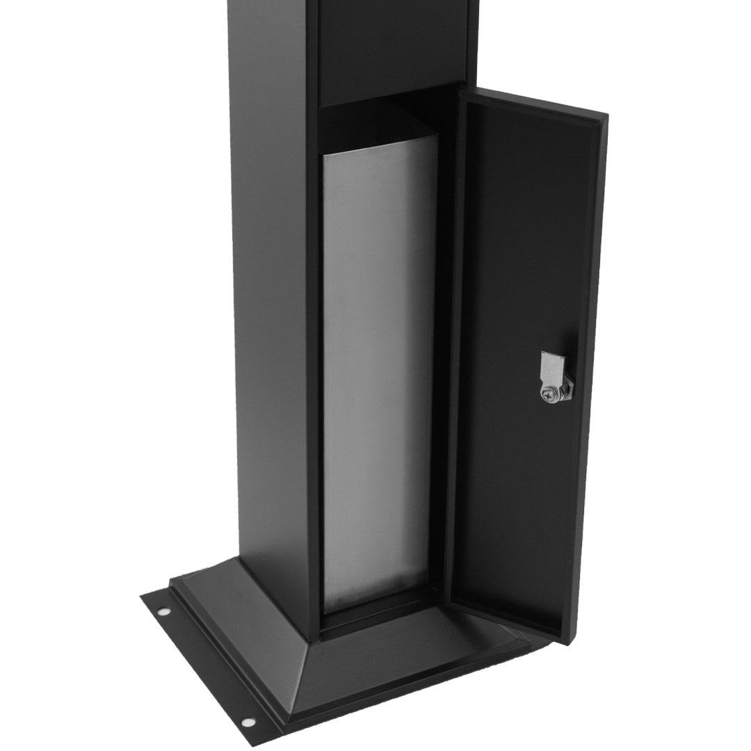 Posacenere a Colonna 30,5x106,3x24,7 cm in Metallo Nero Opaco 3L per Interno Esterno
