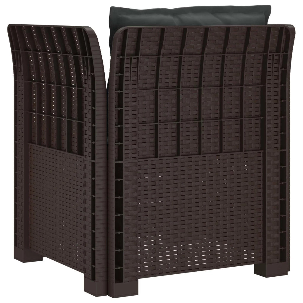 Poltrona a 1 Posto con Cuscini Aspetto Rattan PP Marrone 8011873