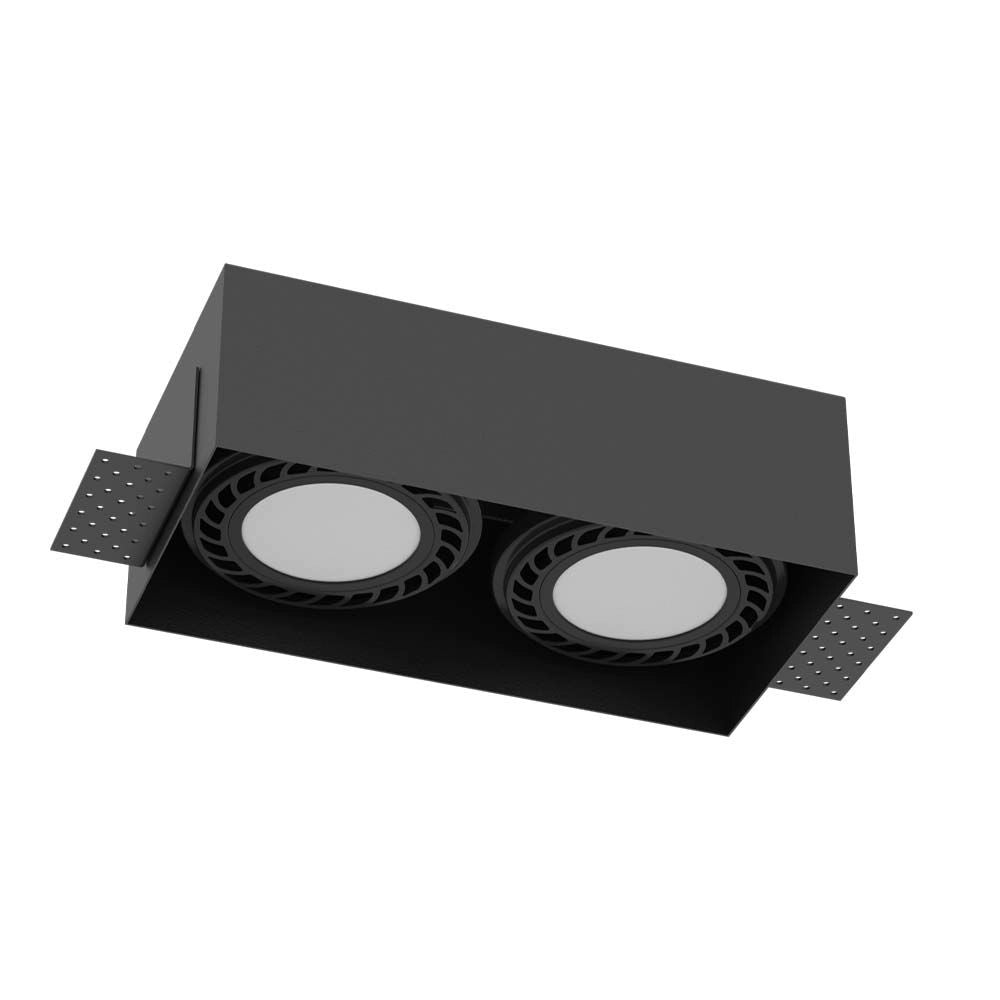 Faretto incasso rettangolare nero 2xGU10 18W CAGE Brosline